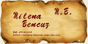 Milena Bencuz vizit kartica